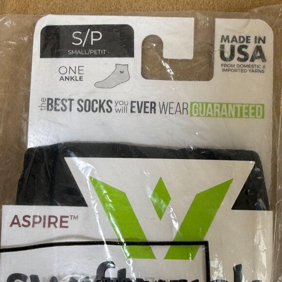 Swiftwick Aspire One Ankle Socks Black Small Moisture Wicking Compression USA - Picture 6 of 6